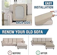 Vista 301 de H.VERSAILTEX 2025 New Sectional Couch Covers 8 Pieces Stretch Sofa Covers for Sectional Sofa Set Separate L Shaped Couch Cover for Both Left/Right