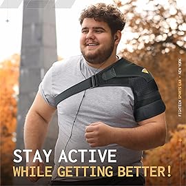 FIGHTECH Shoulder Brace for Torn Rotator Cuff for Men and Women - Support & Pain Relief (Black-XXL)