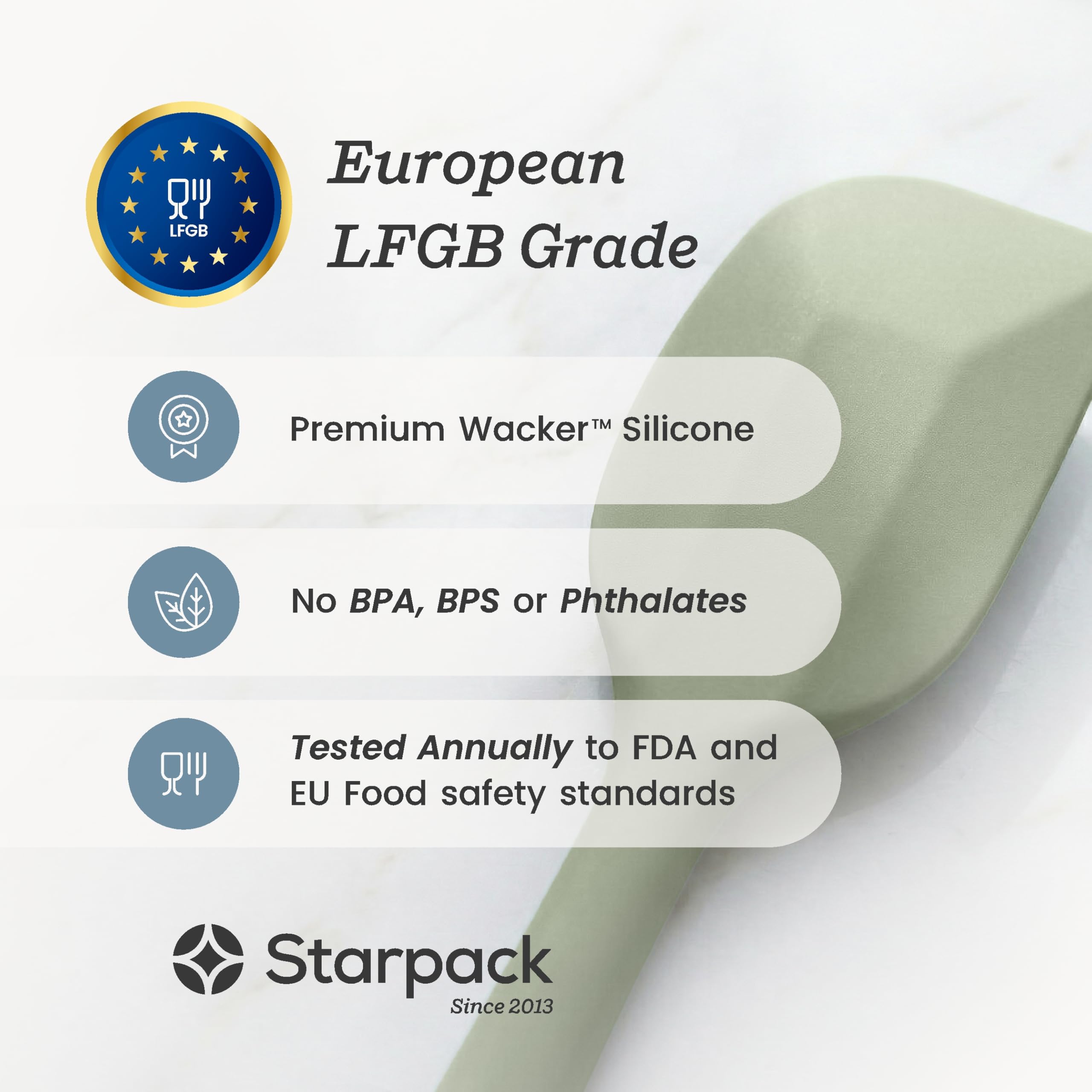 Starpack 'Flip & Whip' - Juego de utensilios de cocina de silicona prémium para hornear (5 piezas) – Utensilios de cocina resistentes al calor hasta 315.6 °C – Utensilios para hornear – Espátulas