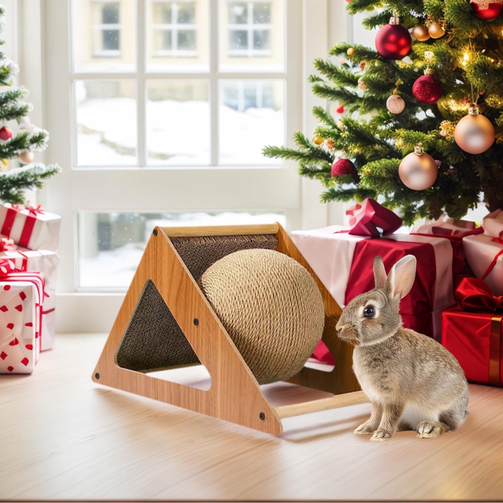 Kratzball Für Katzen, Hase, Stressabbau-Spielzeug – Interaktiver Kleine Haustiere, Heimunterhaltung, Training, Übung, Kätzchen | Spielzeug Langeweile Buster Krallenschärfer Post Twine Rolling