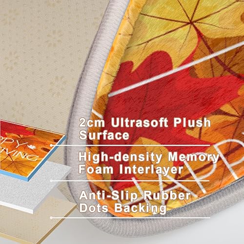 Miniatura 7 de Autumn Maple Leaves Bathroom Rugs Bath Mat 15.7x23.6 in Extra Soft Shaggy Memory Foam Shower Rug Non Slip Absorbent Throw Rugs Machine Washable