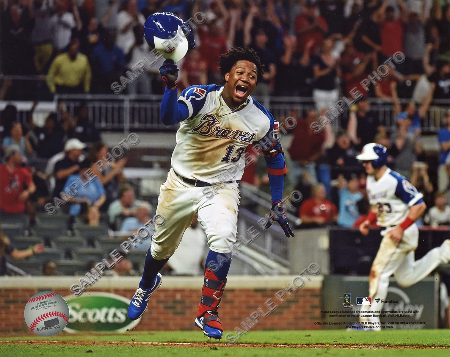 Ronald Acuna Jr. Atlanta Braves Unsigned Walk Off Home Run Celebration 8x10 Photo-image-3