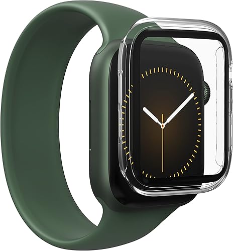 ZAGG InvisibleShield Glass Elite 360 para Apple Watch SE 3/9/8/7 1.614 in/1.575 in, parachoques integrado y protector de pantalla para protección de