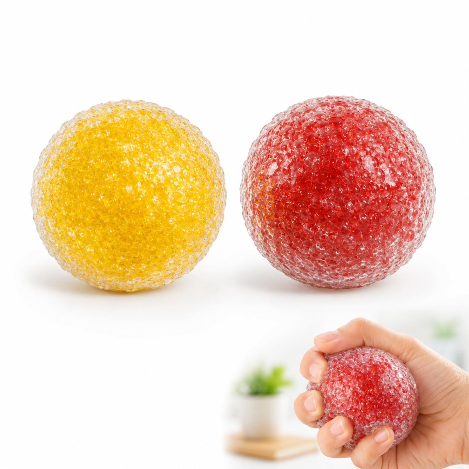 2 PCS Slush Ball, Crunchy Stress Ball, Slushy Squishy for Office and Classroom Focus, Reusable Moldable Sensory Tools for Stress Management