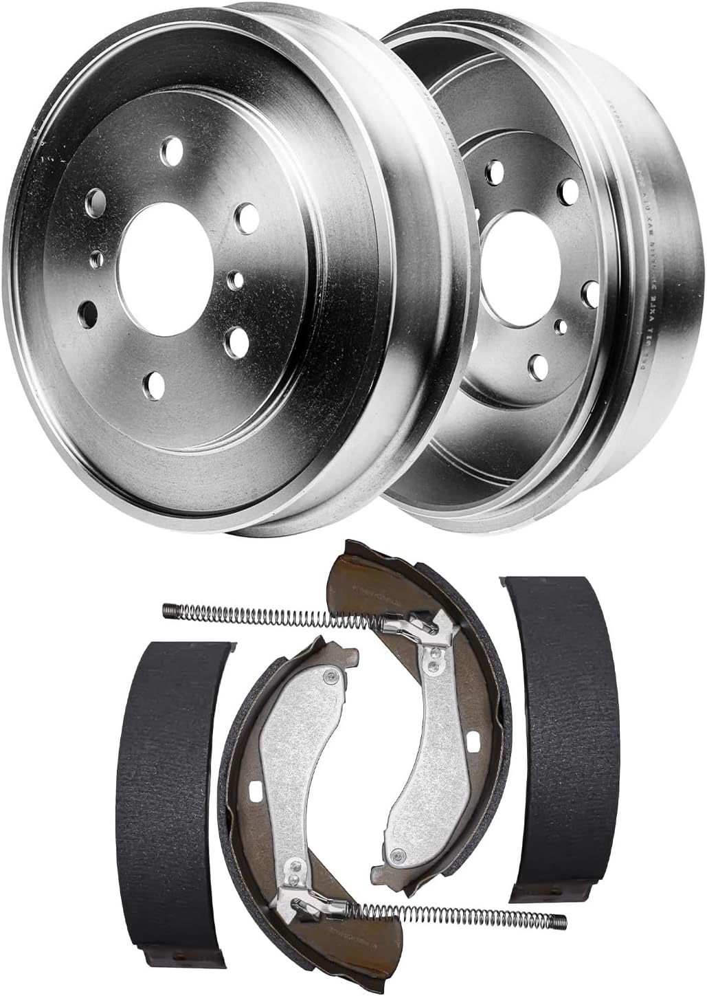 Detroit Axle 4-Pc Rear Brake Drum & Semi-Metallic Shoe Kit for 2005-2008 Chevy Silverado GMC Sierra 1500 - 10-Year Warranty