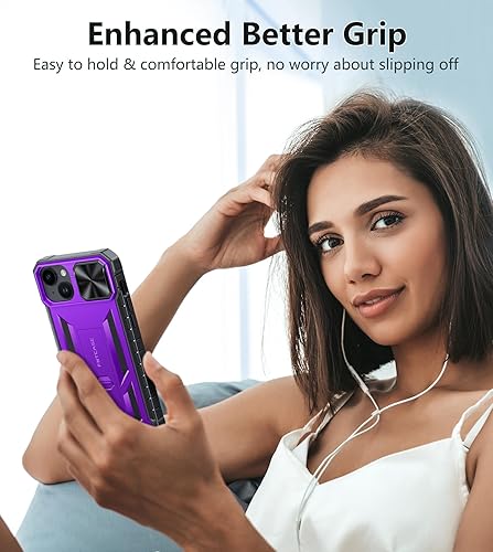 Miniatura 5 de FNTCASE Funda para iPhone 15 Plus Funda resistente a prueba de golpes con soporte  Protección resistente de grado militar a prueba de caídas, TPU