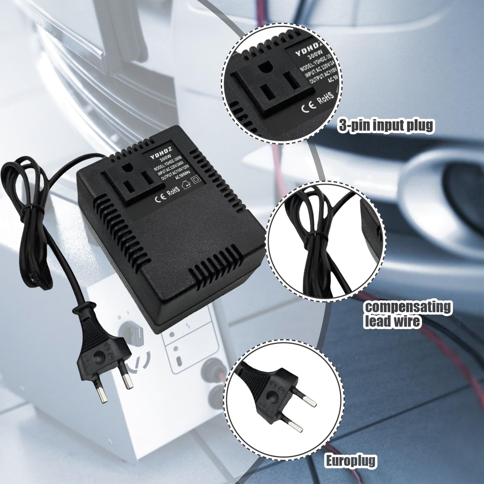GBKDQQ Trasformatore di corrente 220 V a 110 V 300 W convertitore di corrente adattatore da viaggio spina europea