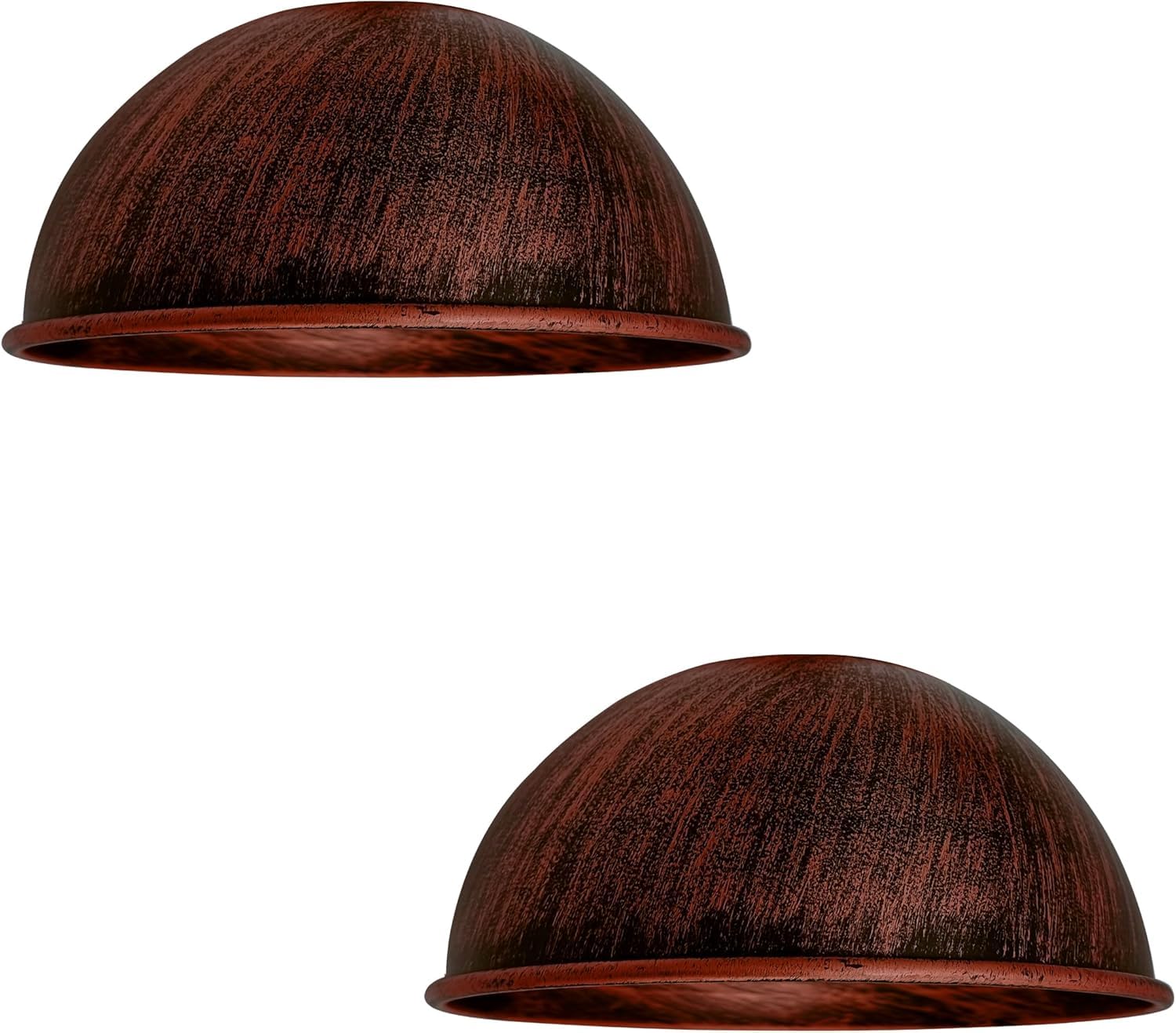 LEDSone 2 Pack of Industrial Dome Pendant 21cm-Lampshade Metal Ceiling Light Shade Easy Fit for Kitchen, Living Room, Dining Room, Hallway, Restaurant and Café