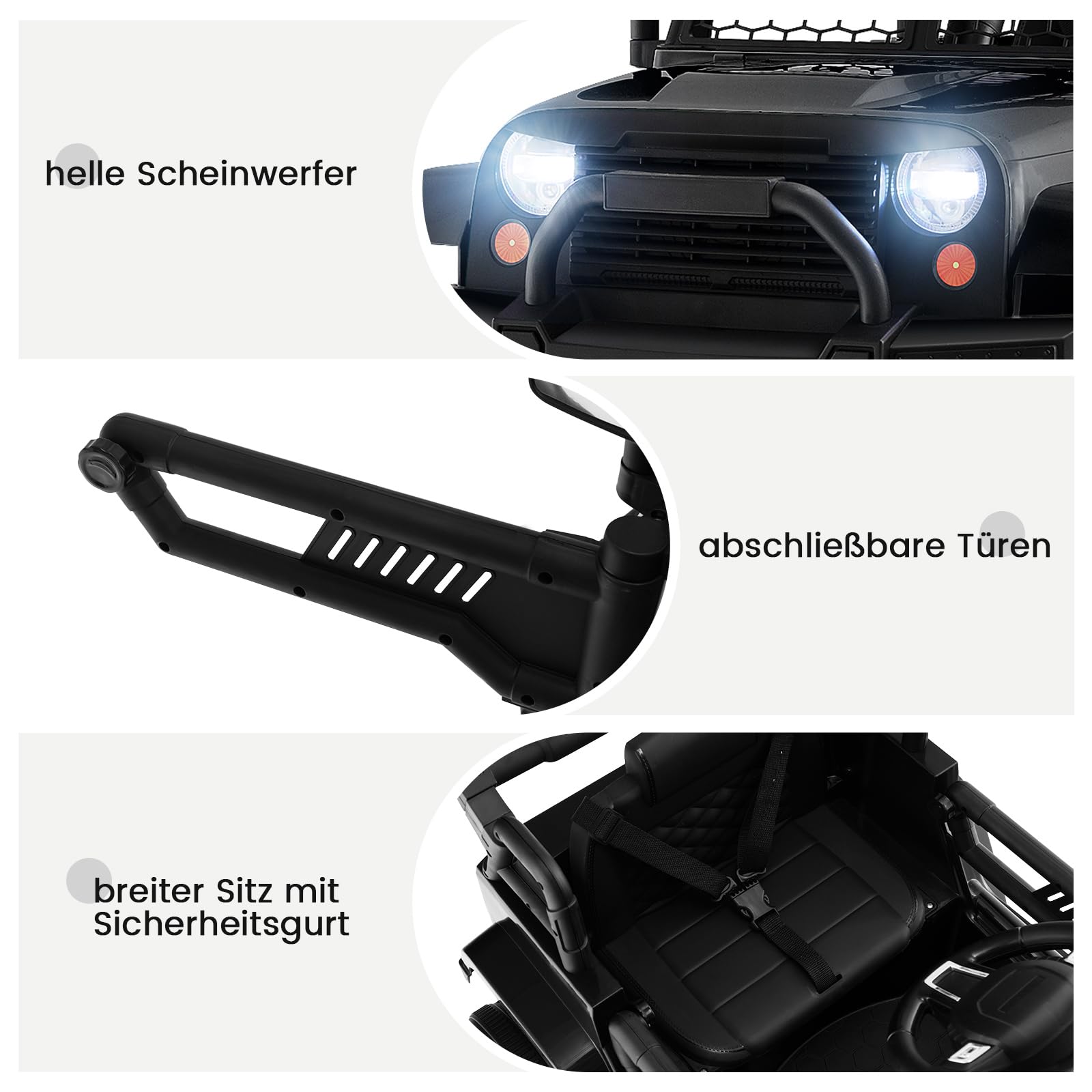 COSTWAY Elektroauto für Kinder, Kinderauto Elektrisch 12V mit Fernbedienung & Musik & USB & Scheinwerfer, Kinderfahrzeug 2,5-4,5 km/h, Elektro Auto für Jungen und Mädchen ab 3 Jahren (Schwarz)