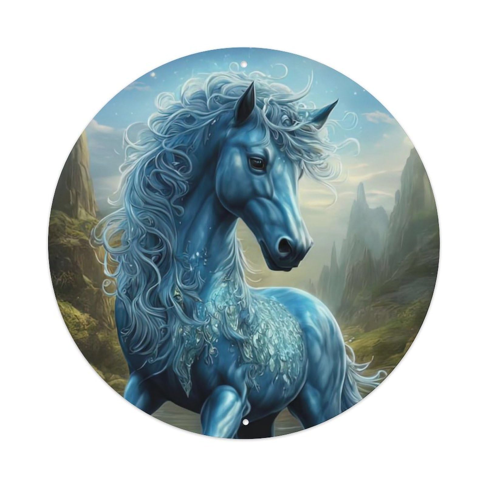 Animal The Blue Horse Metal Tin Sign