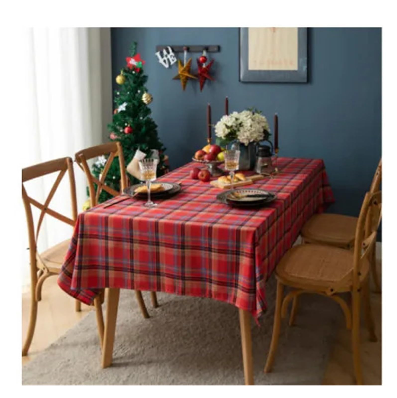 XIUsheUA tablecloth Plaid Minimalist Tablecloth,Banquet Part Decor Dinner Table Linen(04,100x140cm)