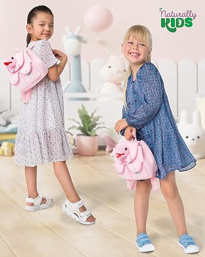 Miniatura 4 de Naturally KIDS Mini mochila de dinosaurio - Mochila muy pequeña para niñas y niños - Juguetes de dinosaurio para niños de 3 a 5 años - Mochila