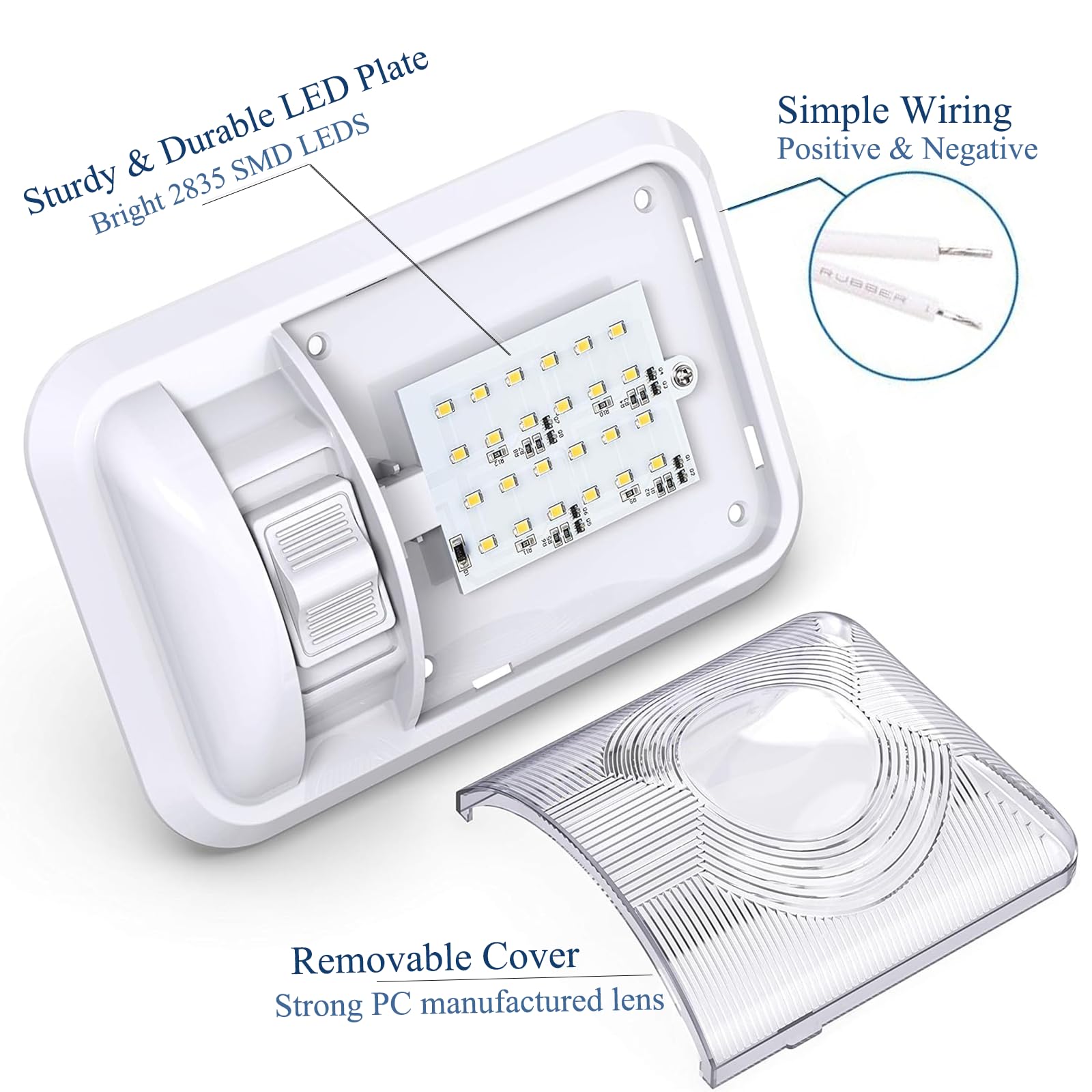 ShinePick 12V Lampada LED da Interno Auto Plafoniera con Interruttore 2 Pezzi