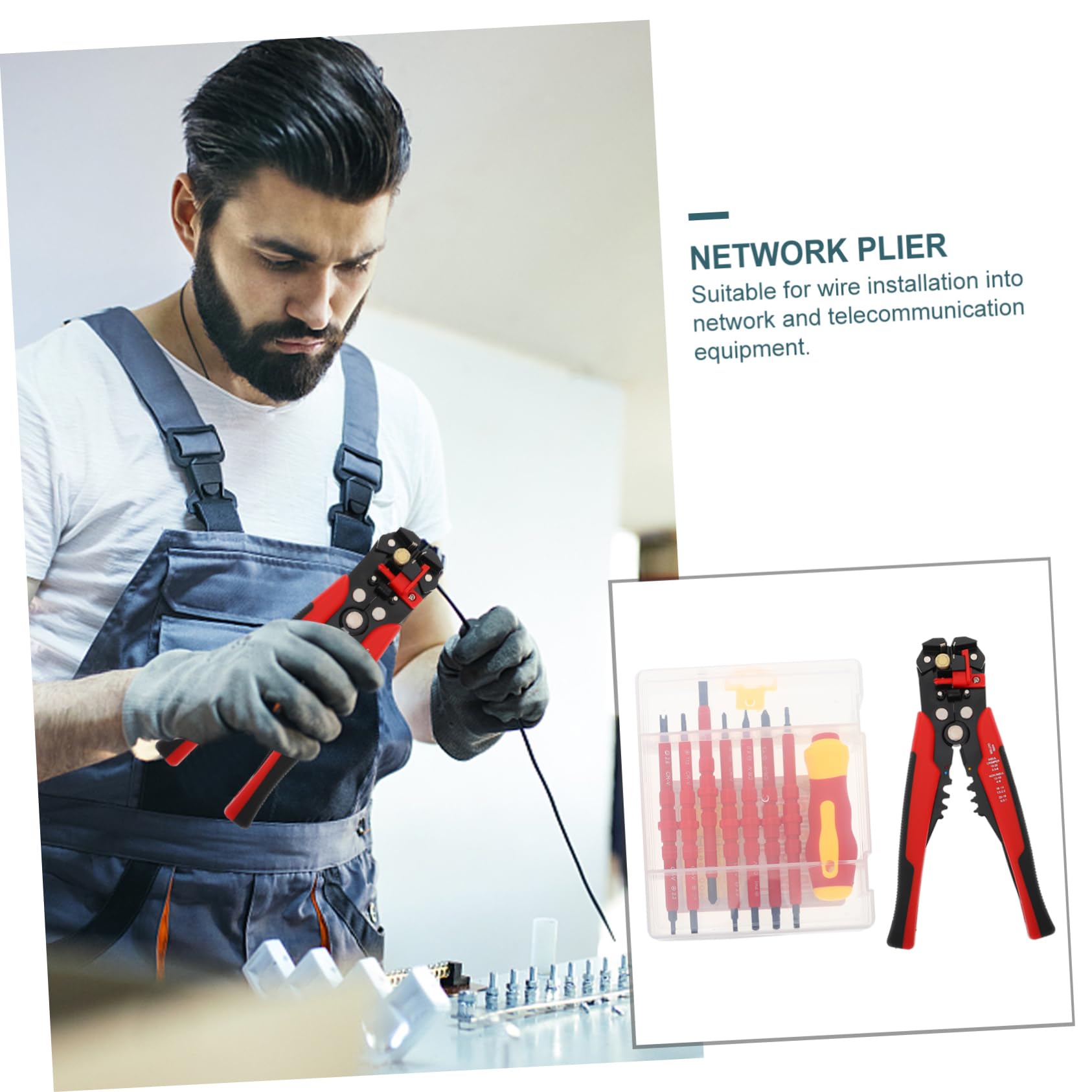 Juego de Alicates Pelacables Multifunción Destornilladores Aislados | Acero Aleado y Plástico, 1 Juego, Agarre Cómodo y Mango Ergonómico, Fácil de Operar para Trabajo Eléctrico Color Aleatorio