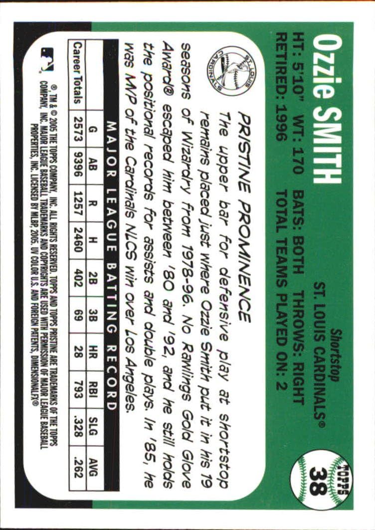 2005 Topps Pristine Legends Baseball Card #38 Ozzie Smith
