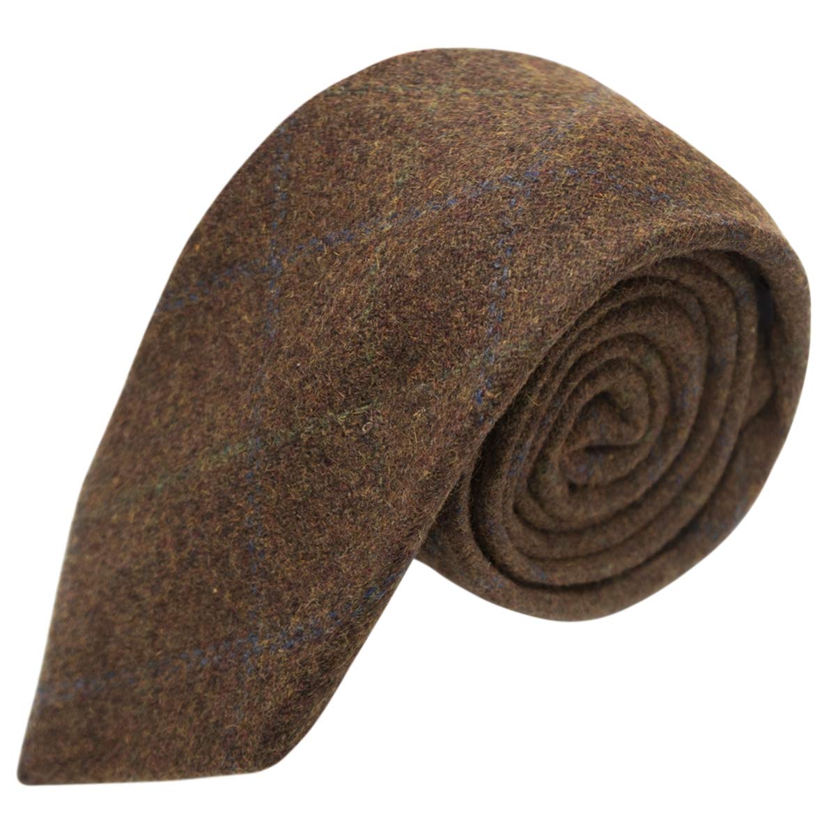 King & Priory Heritage Check Cedar Brown Tie