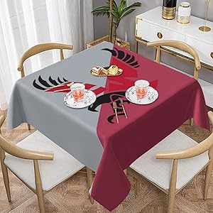 Eastern Washington University Tablecloth Foursquare Decor Desk Oilproof Waterproof Tabletop Cover Cloth Table Cover for Buffet Party Dinner Picnic Kitchen