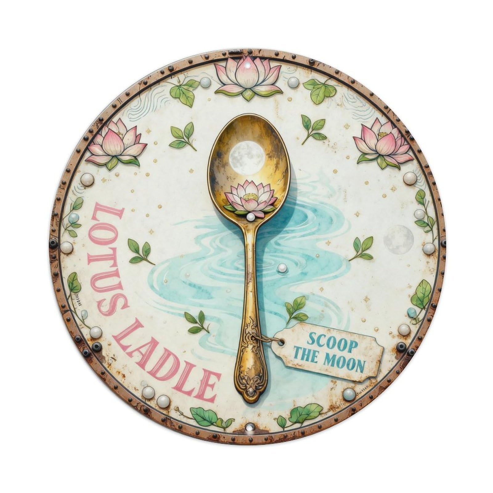 Lotus Ladle Sign Metal Tin Sign Plaque