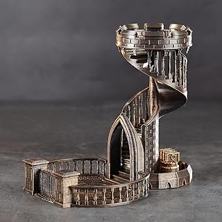Dice Tower, DND Dice Tower, Dice Tower and Tray, Dice Tower D&D Dungeons and Dragons, Dice Rolling Tower (Bronze Color)