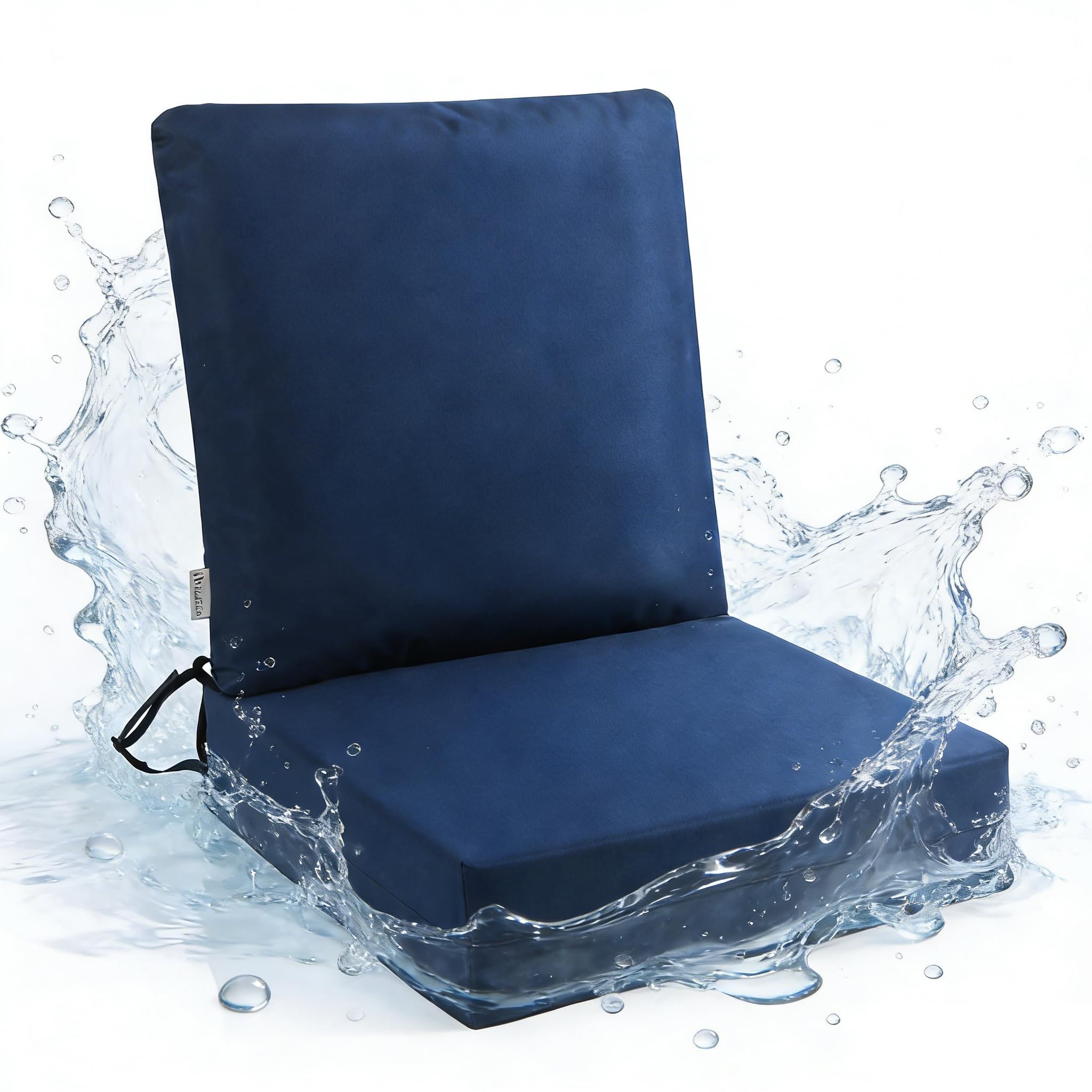 Melissa Luxury Outdoor Patio Chair Cushions, 22x22x5 Inch Deep Seat Bottom & Back Cushions, Waterproof and Fade Resistant, Navy