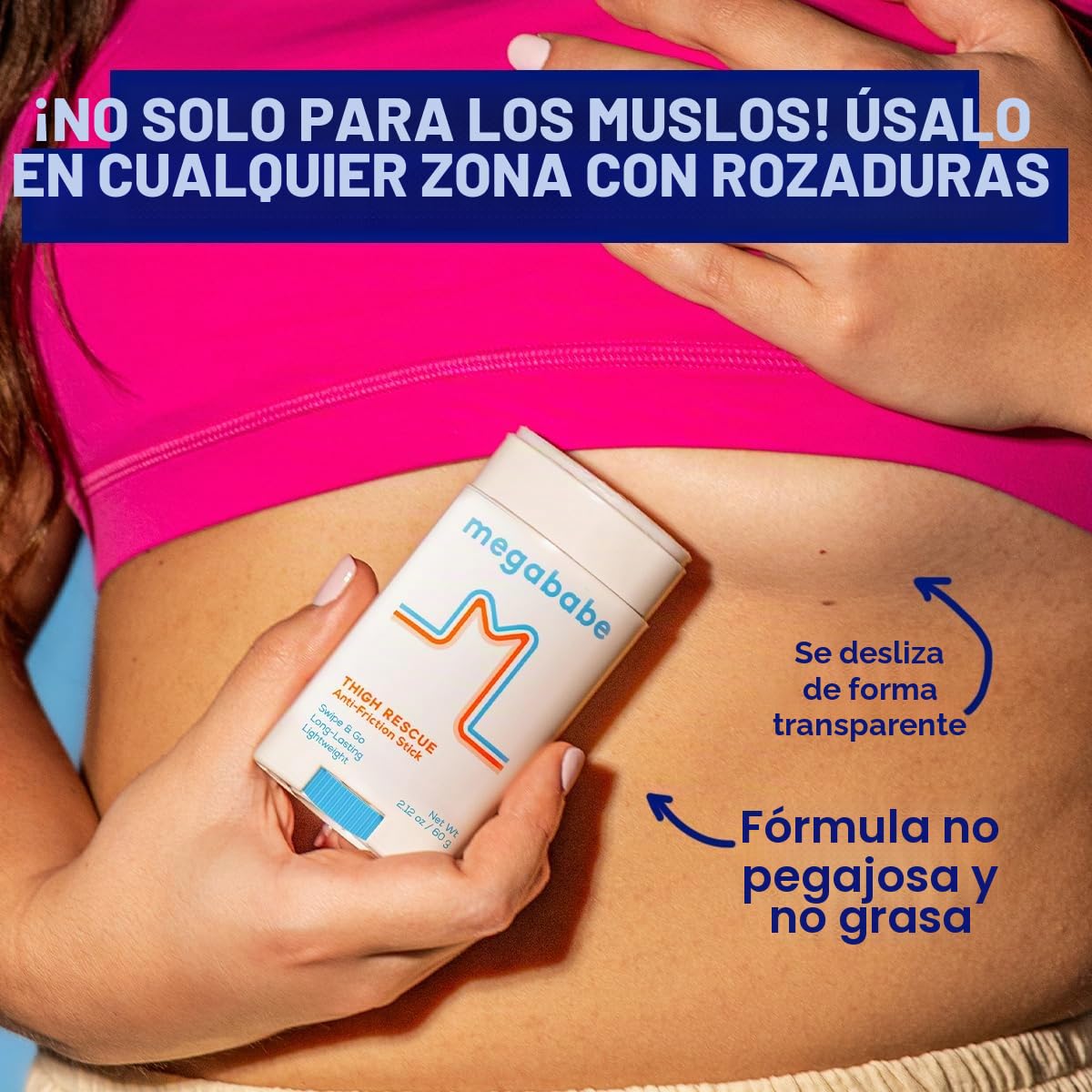 MegaBabe Stick para Rescate de Muslos con Aloe, Pomegranato y Aceite de Uva