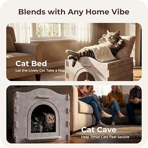 Apasiri Cat Cave Bed for Indoor Cats — detail view