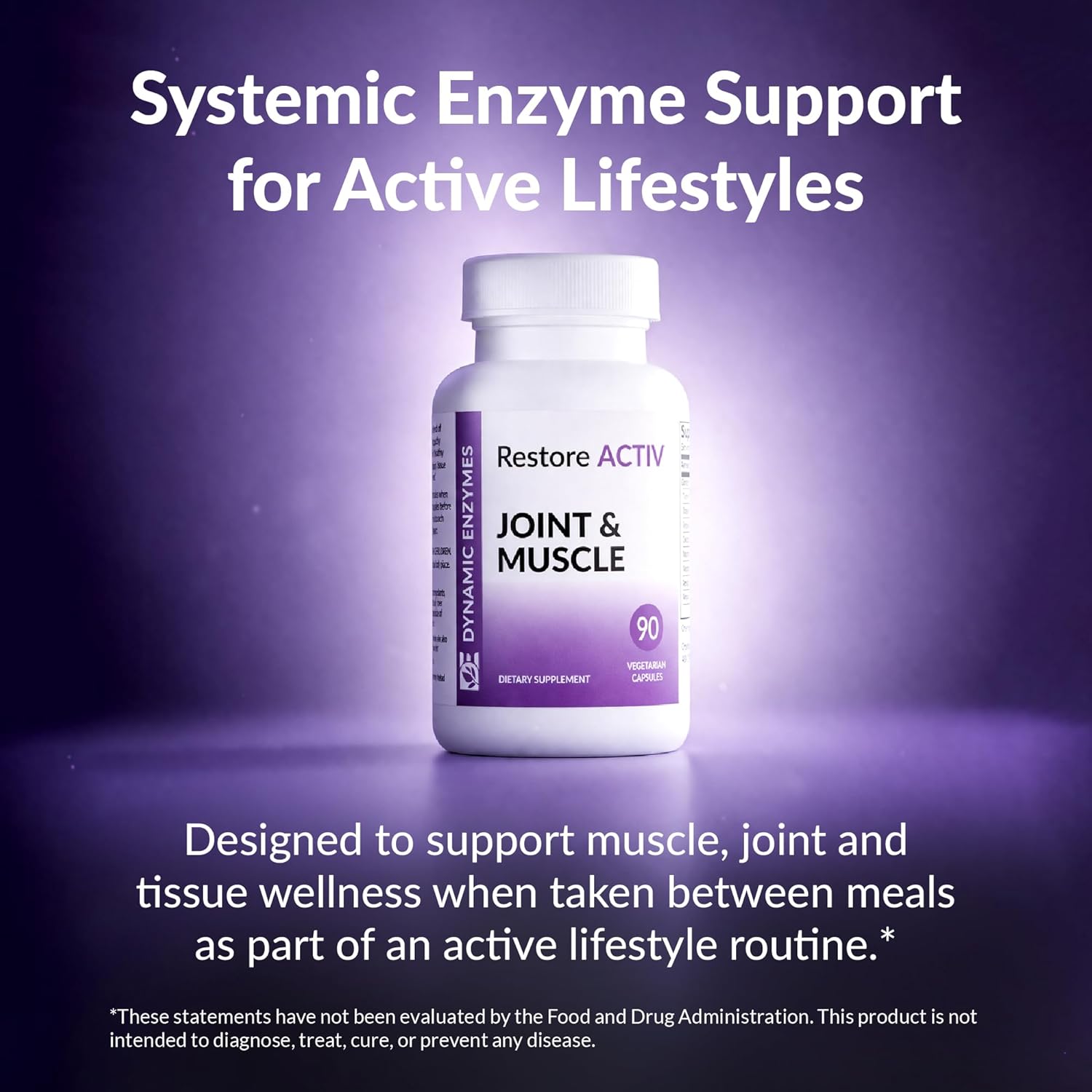 Restore ACTIV Systemic Enzymes – Acid-Resistant Serrapeptase 90,000 SPU + Nattokinase 400 FU – Protease Blend for Muscle, Joint & Tissue Support – Supports Healthy Circulation – 90 Veg Caps