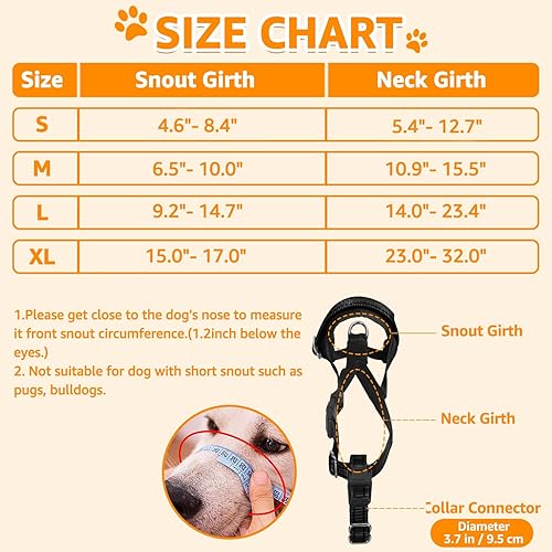 Miniatura 6 de SlowTon Bozal suave para perro, bozal de nailon acolchado ajustable para perros grandes y medianos, antimasticación, ladridos y mordeduras, permite