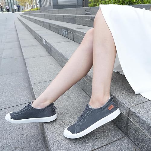 Miniatura 10 de JENN ARDOR - Tenis de lona para mujer, mocasines de meter, moda estilo casual 2022, punta redonda, suaves, cómodos, zapatos planos para caminar