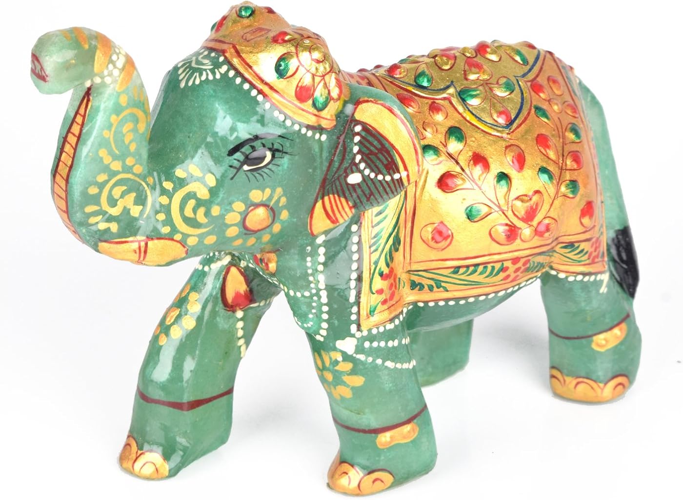 gemhub Approximately Approx 500-700 Ct Green Jade Gemstone Elephant Collectibles Figurine Statue Decor DB-461 : Home & Kitchen