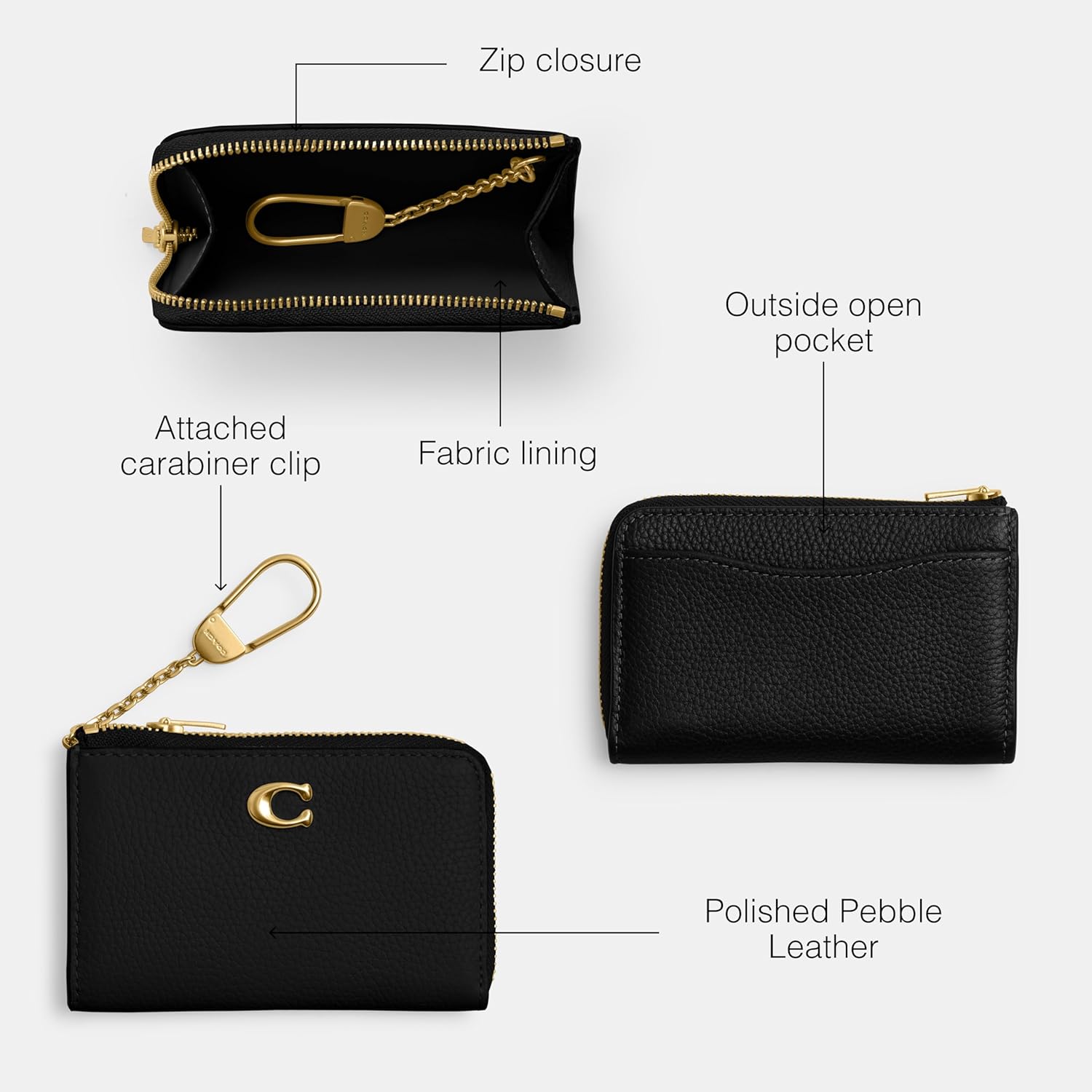 COACH Essential L Zip Key Case - Image 3