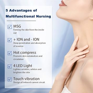 Face Massager Facial Lifting Device Electric Anti-Wrinkle Neck Massage Lift Machine Skin Toning Devices Microcurrent Sculpting Therapy Gua Sha Tool Women 7 LED Colors 4 Modes
