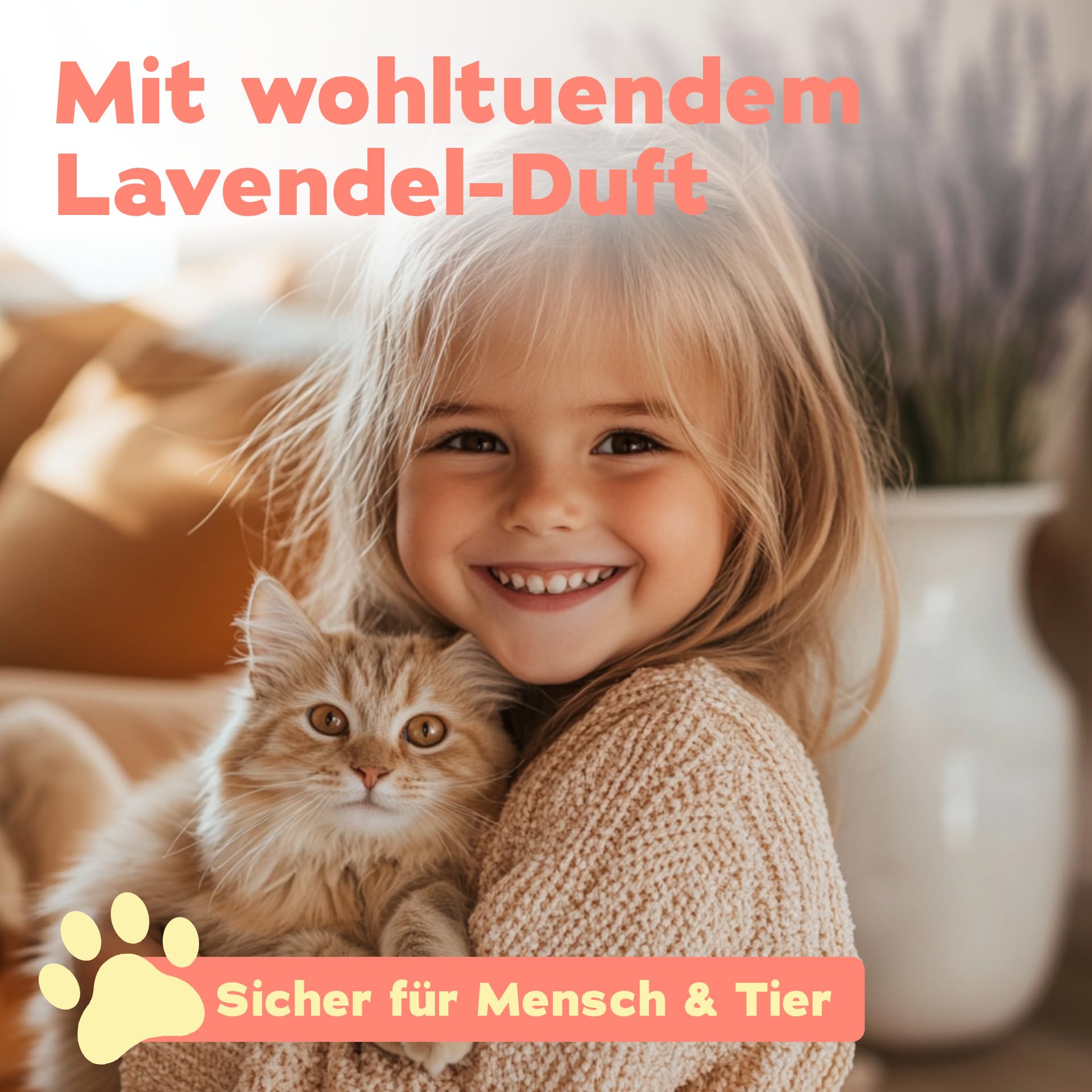 bio-chem Katzen Geruchsentferner Spray 750ml | Enzymreiniger mit Mikroorganismen gegen Katzenurin auf Sofa, Teppich & Polster