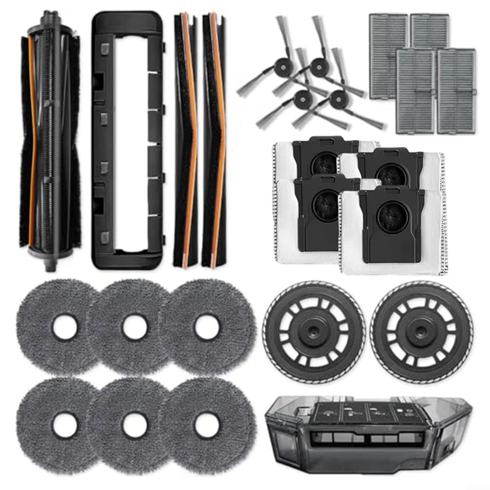 Kit di ricambio per robot aspirapolvere Mova P10 Pro Ultra / P50Pro Ultra con spazzola TriCut, 2 filtri HEPA, 4 spazzole laterali, 4 sacchetti per la polvere, 6 panni mocio