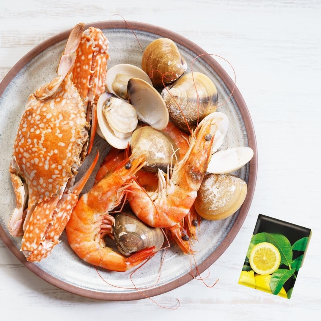 Obulco Cuidado Personal y Salud – Toallitas Limón - Refrescantes Para Manos con Fragancia de Limón - Elimina Olores de Marisco, Pescado, Carne, Suciedad - Sobres Individuales - Doméstico u Hostelería