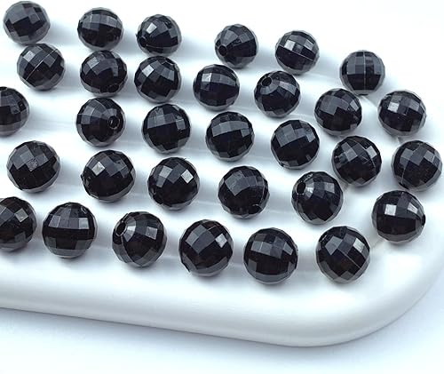 Miniatura 10 de Tingoons 400 cuentas redondas facetadas acrílicas de 0.315 pulgadas (0.315 in), cuentas espaciadoras de cristal, cuentas sueltas facetadas múltiples