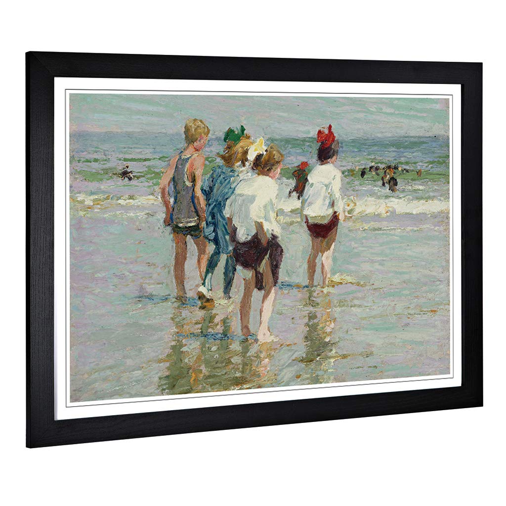 Big Box Art Framed Print of Edward Henry Potthast Summer Day Design | Wall Art Picture | Home Decor for Kitchen, Living Room, Bedroom, Hallway, Black, A2 / 24.5x18 Inch / 62x45cm