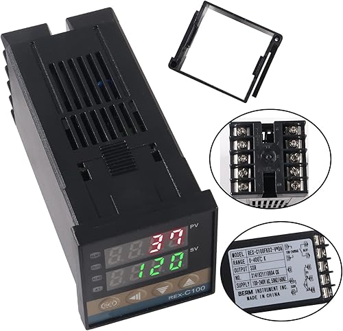 Miniatura 3 de Controlador de temperatura PID digital REX-C100 PID Termostato Controlador de temperatura Digital REX C100 con relé SSR 25DA K Sonda de termopar RKC