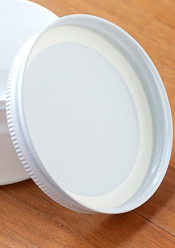 Miniatura 4 de Tarro recargable de plástico PET grande de 12 onzas con tapas de metal blanco (paquete de 12)