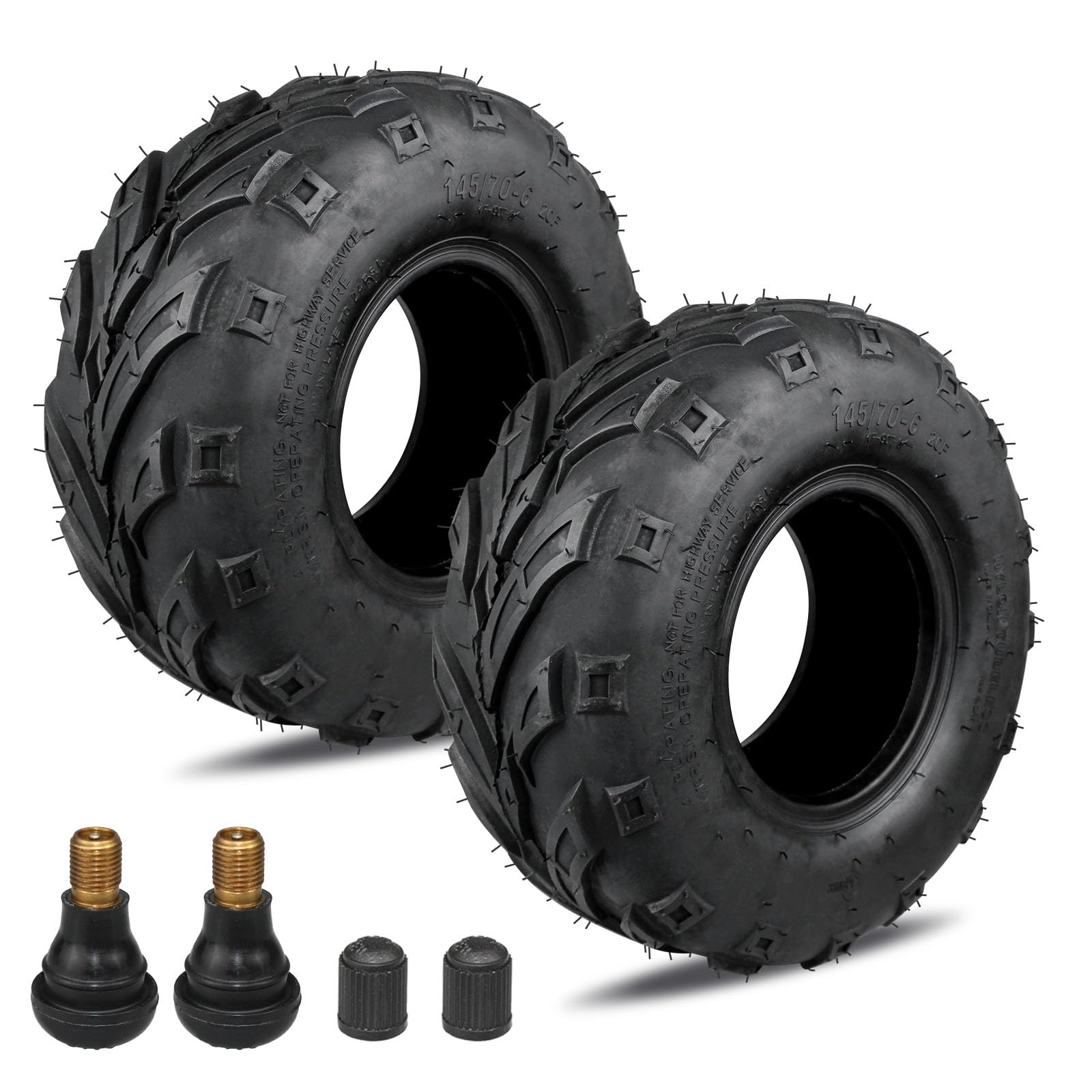 145/70-6 Mini Bike Tires, 145 70-6 Tubeless ATV Go Kart Street Tires Replacement for Coleman CC100X B100 CT100U KT196 Baja Doodle Bug DB30 2 Pack