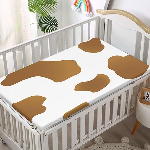 Miniatura 9 de Sábana bajera ajustable para cuna con temática de vaca, sábana bajera estándar para cuna para niños pequeños, sábana para colchón de cuna o sábana