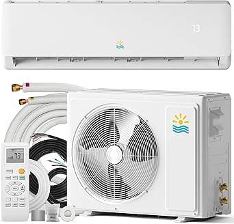 Mini Split AC/Heating System - 18000 BTU Mini Split AC Unit Inverter Heating and Cooling, 19 SEER2 230V Energy Efficient Ductless Air Conditioner Up to 1250sq.ft, Pre-charged System, Installation Kit