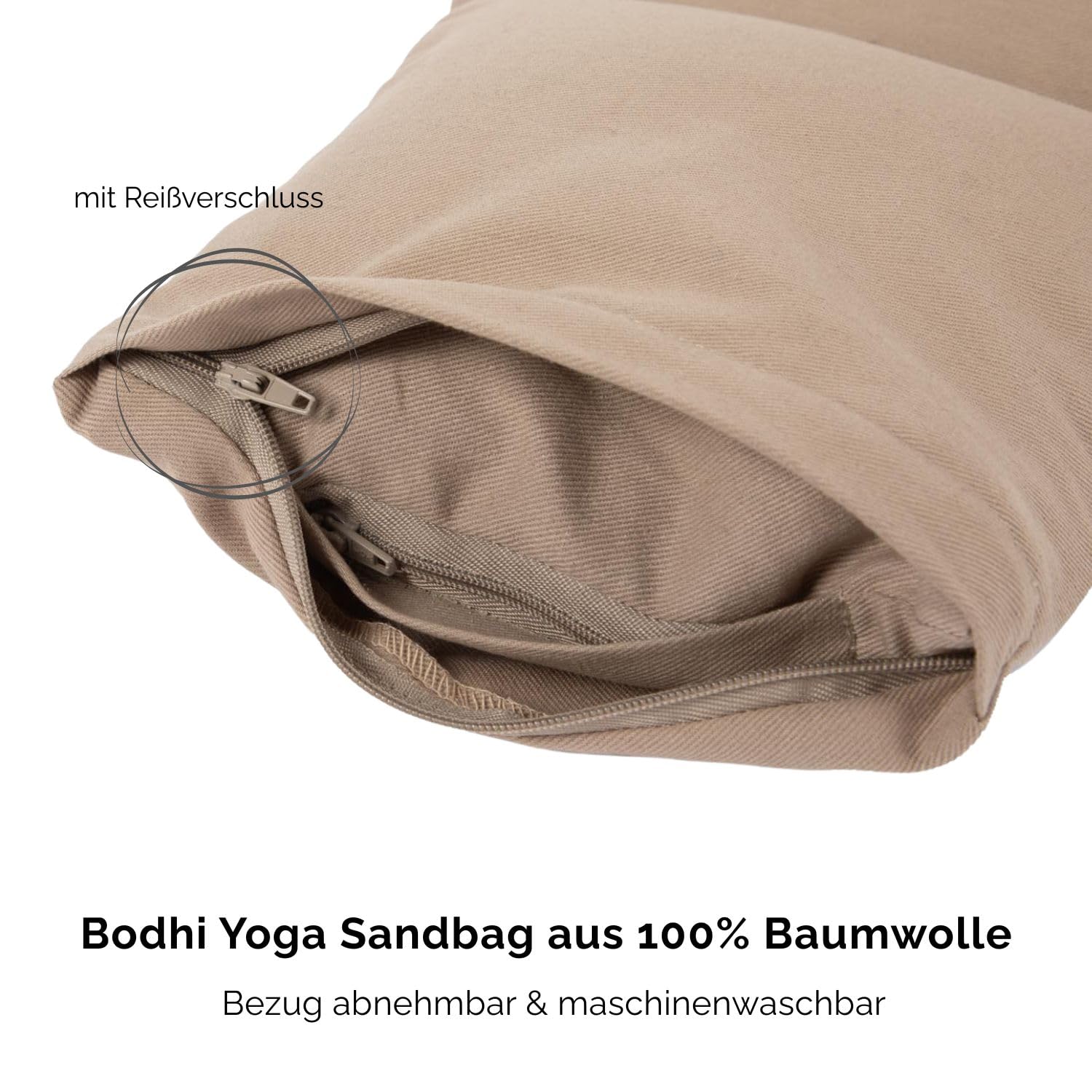 Bodhi Yoga Sandsack | Hilfsmittel für Yoga & Fitness | Sandbag aus 100% Baumwolle | Sandbeutel mit Tragegriff | Zubehör für Training | Gewichtssack für Zuhause