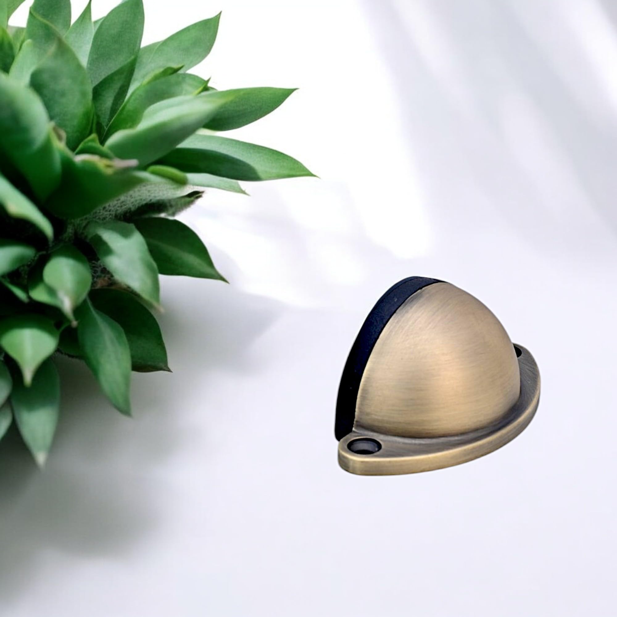 Floor Mount Magnet Door Stopper, Magnets Door Stops Wall Prop Hold Open Doorstop, for Home Office Bedroom Door Stop (1, Brass ANTIQ MATT)