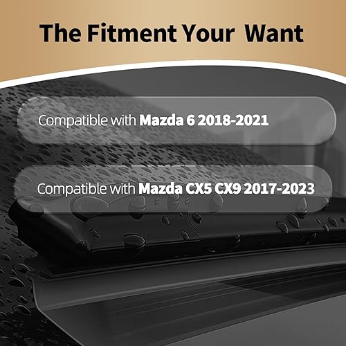 Miniatura 6 de 24"+18" Limpiaparabrisas - Reemplazo para Mazda CX-5 CX-9 2017-2023, Mazda 6 2018-2021, Limpiaparabrisas delantero de primera calidad OEM para todas