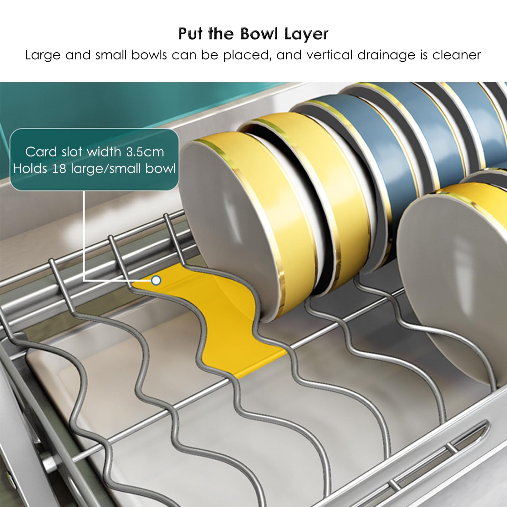 Escurreplatos plegable de 3 niveles con bandeja de goteo, soporte para utensilios y tabla de cortar, acero inoxidable 304 para encimera de cocina
