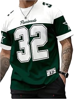 GORGLITTER Men's Jersey Shirts Number Graphic Colorblock Crewneck Short Sleeve Athletic Tee Tops