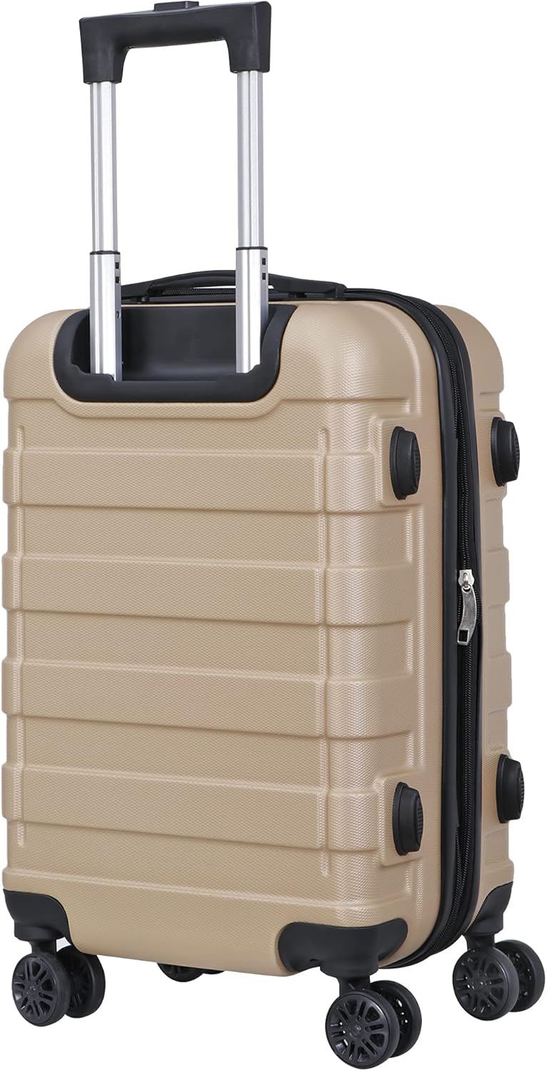 ZENY Hardside Expandable Spinner Luggage Suitcase Lightweight Travel Luggage with Double Spinner Wheels, Carry-On 21 Inch (Champagne)