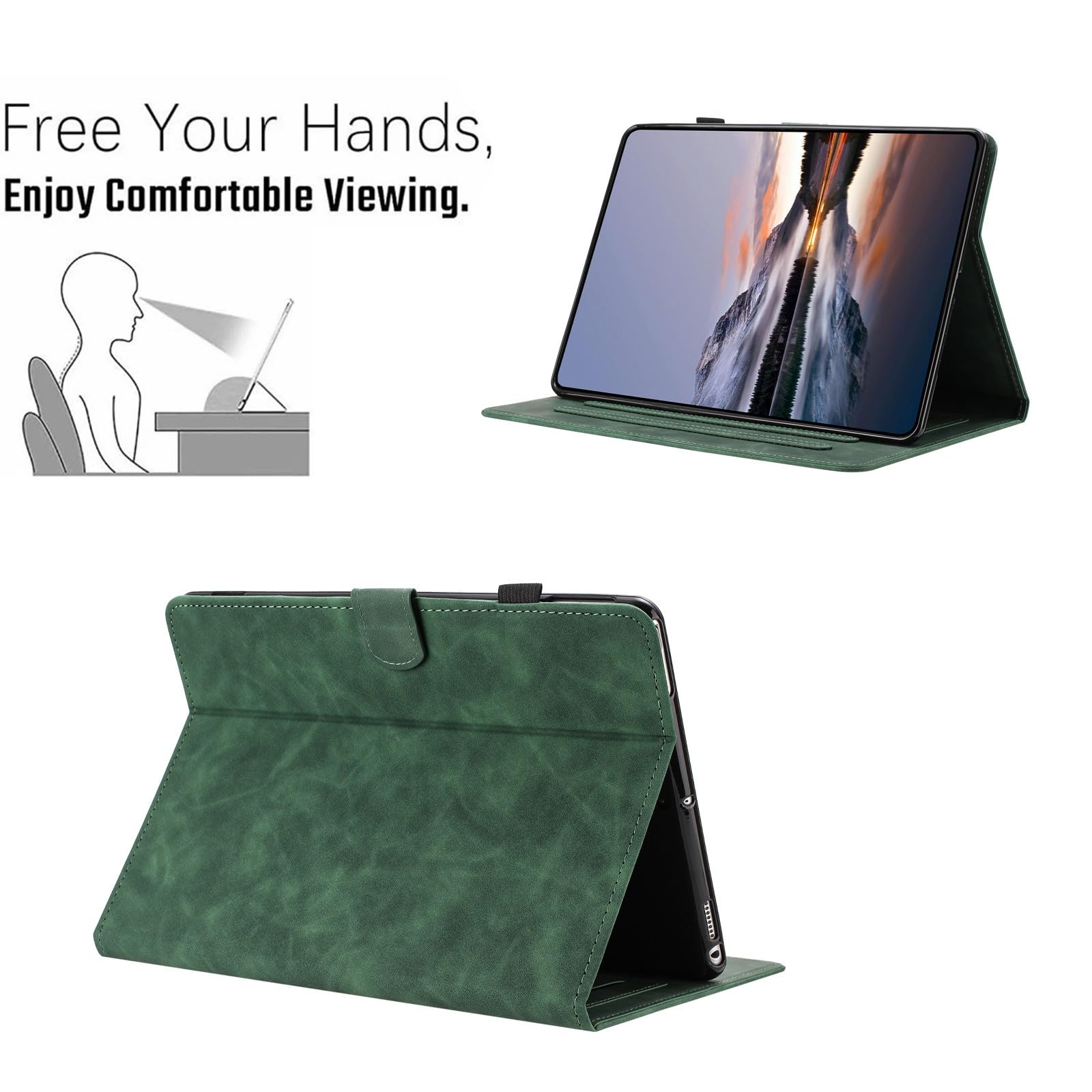 Genérico compatible con Kindle Paperwhite 2 (2013) E-reader Color: (Verde) Flor Mariposa Funda de piel con tapa trasera
