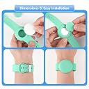 Tobfit Waterproof AirTag Bracelet for Kids – Soft Silicone AirTag Holder for Apple AirTag (2nd Gen & 1st), Adjustable Anti-Loss Watch Band for Kids 3 Years and Up - Mint Green gallery image